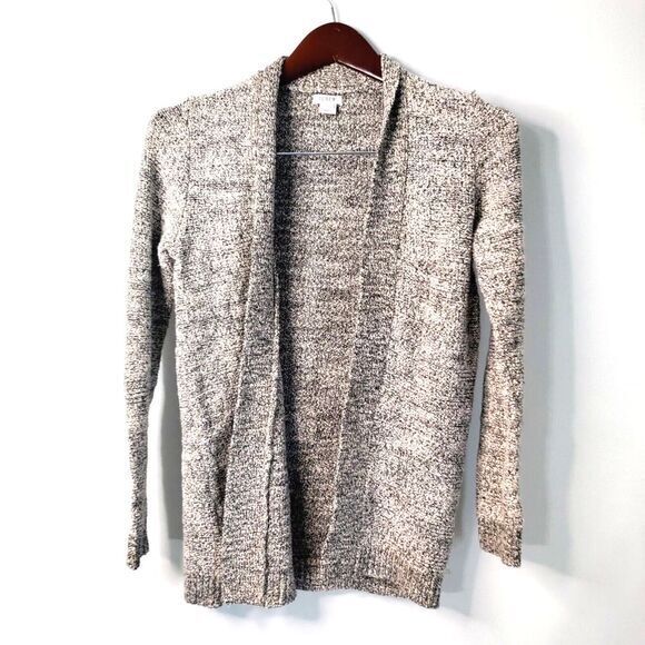 J. Crew Women XXS Boucle Knit Open Front Cardigan Long Sleeve Boho Sweater Retro - Picture 2 of 9